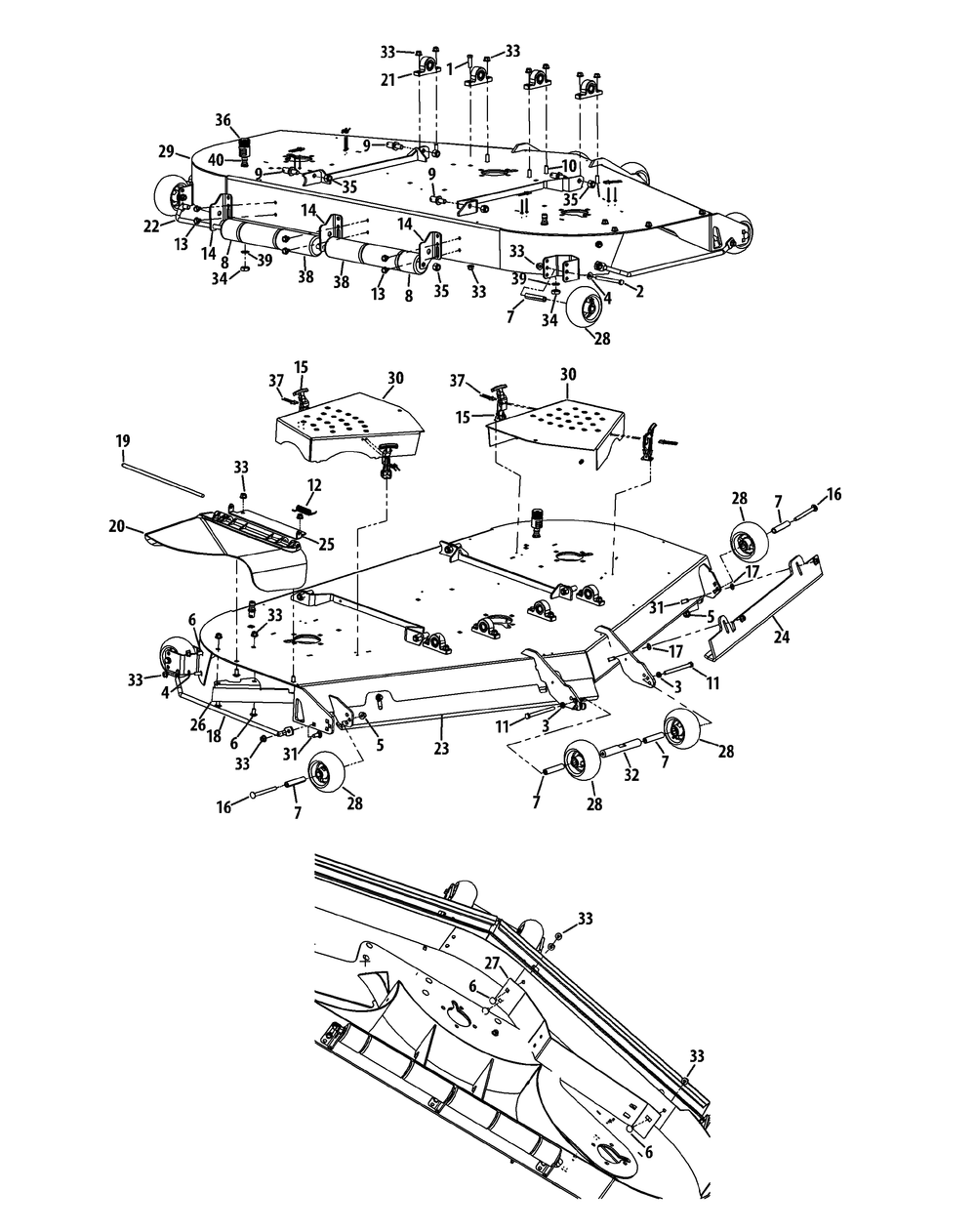 Mower Deck 72-Inch Diagram and Parts List for S7232-D 53AY8DU8050-312HP Cub Cadet Lawn Tractor